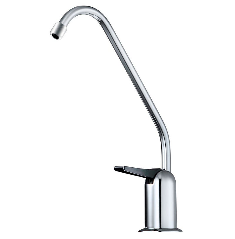 Watts Premier Standard Non-Air Gap Auxiliary Faucet with 1/4" Supply Tubing Connection for RO Reverse Osmosis Water Filtration Systems, Touch N'Flow Spring Loaded Handle, Medium, Chrome - Image 1